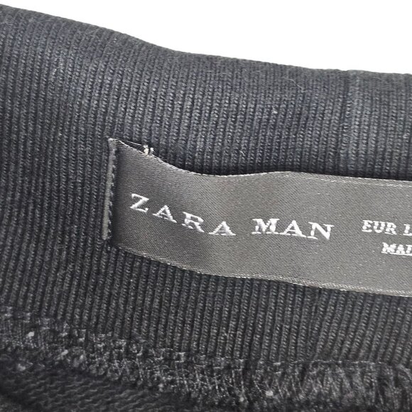 Mens L Black Cuffed Casual Jogger Sweatpants Street Outdoor Athleisure Zara - Picture 10 of 16